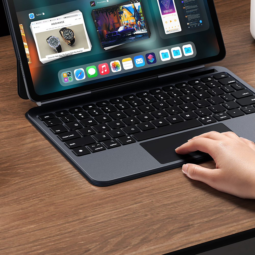 Etui z klawiaturą Bluetooth Dux Ducis (MK Pro Series) do iPad Air 11" 6 gen. 2024, iPad Air 10.9" 4/5, iPad Pro 11 2022/2021/2020, białe